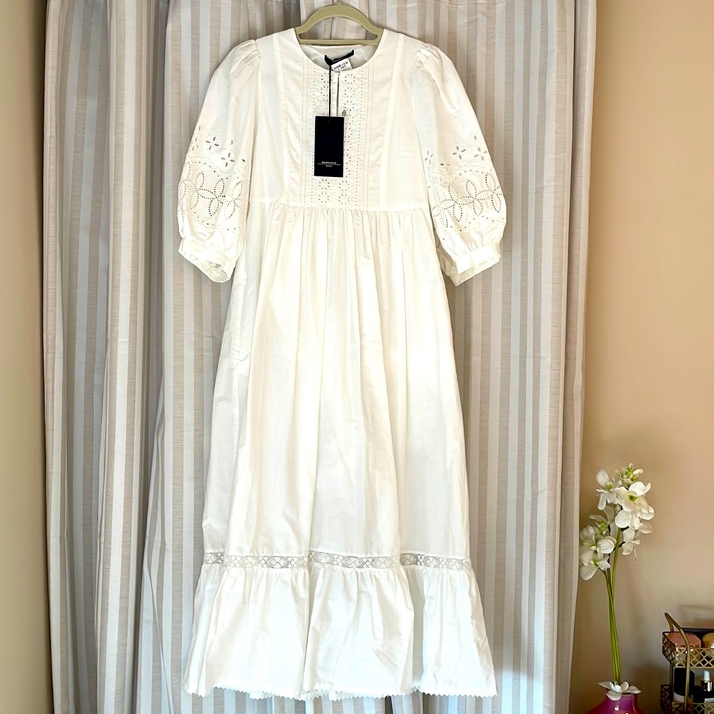 NWT Weekend Max Mara White Eyelet Cerbero Dress